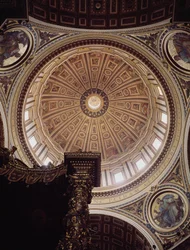 Ansicht des Inneren der Kuppel, begonnen von Michelangelo 1546 und vollendet von Domenico Fontana 1593